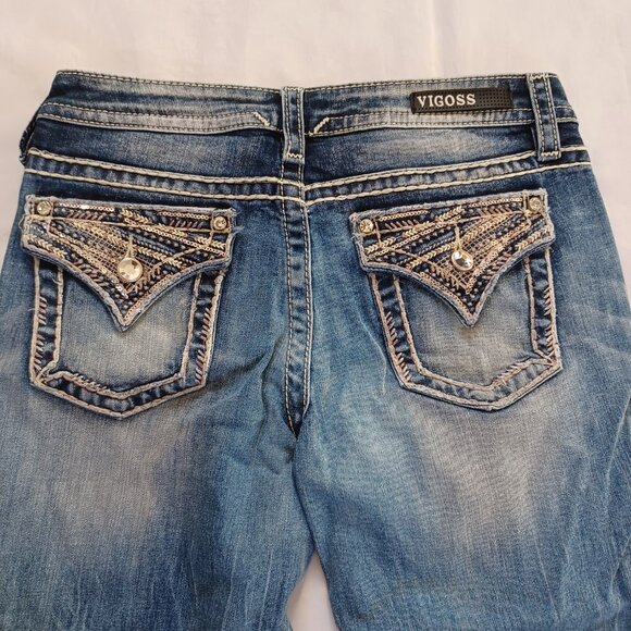 Vigoss Jeans Cropped Capri New York Heritage Fit Stretch Lowrise Size 4 Size 3 - Picture 5 of 13